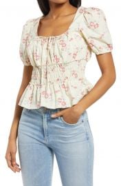 Lucian Floral Smocked Waist Top at Nordstrom