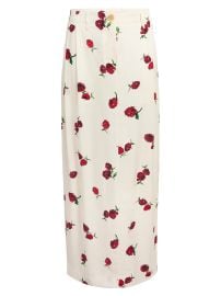 Lucian Silk Raspberry Print Maxi Skirt Khaite at Saks Fifth Avenue