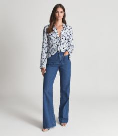 Lucie Blue Floral Print Shirt at Reiss