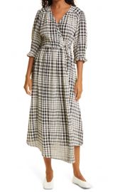 Lucinda Plaid Cotton Wrap Midi Dress at Nordstrom