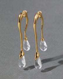 Lucite Front Back Double Drop Earrings - Clear ALEXIS BITTAR at Alexis Bittar