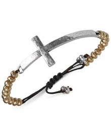 Lucky Brand Bracelet Two-Tone Cross Pendant Beaded Necklace at Macys