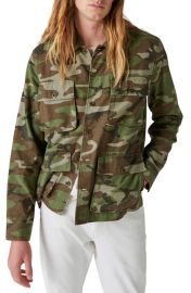 Lucky Brand Camo Slub Twill Button-Up Military Jacket at Nordstrom