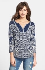 Lucky Brand Carlsbad Bib Detail Print Top at Nordstrom