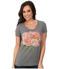 Lucky Brand Coral Flower Tee Heather Grey at 6pm