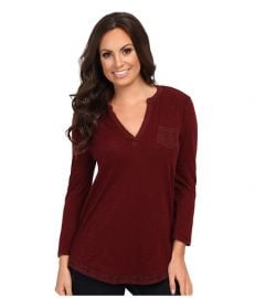 Lucky Brand Crochet Mixed Top Fall Red at 6pm