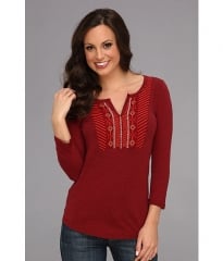 Lucky Brand Embroidered Bib Tee Biking Red at 6pm