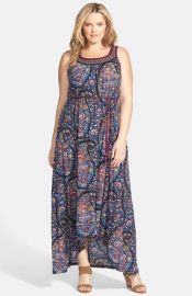 Lucky Brand Exploded Paisley Print Jersey Maxi Dress at Nordstrom