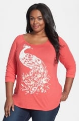 Lucky Brand Floral Peacock Tee at Nordstrom