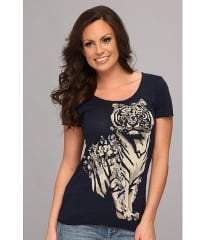 Lucky Brand Floral Tiger Tee American Navy at Zappos