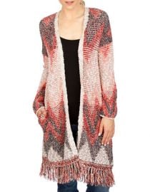 Lucky Brand Fringed Chevron Cardigan at Lord & Taylor