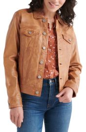 Lucky Brand Leather Trucker Jacket at Nordstrom