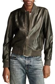 Lucky Brand Liana Leather Bomber Jacket at Nordstrom