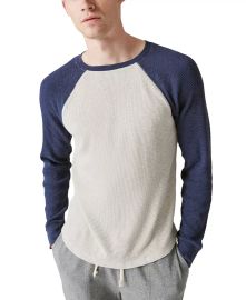 Lucky Brand Mens Acid Wash Colorblocked Thermal Crewneck T-Shirt - Macys at Macys