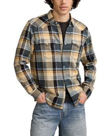 Lucky Brand Mens Indigo Plaid Mesa Western Long Sleeve Shirt - Macys at Macys