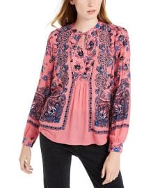 Lucky Brand Paisley Pop-over Top    Reviews - Tops - Women - Macy s at Macys