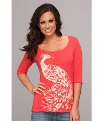 Lucky Brand Peacock Tee Poinsettia at Zappos