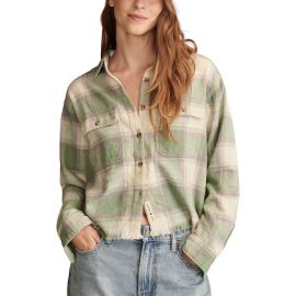 Lucky Brand Raw Edge Plaid Button-Up Shirt at Nordstrom