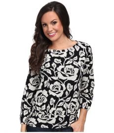 Lucky Brand Rose Vine Top Black Multi at 6pm