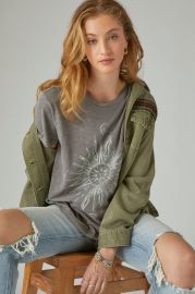 Lucky Brand Spiritual Boyfriend Cotton Graphic Tee in Plum Kitten at Lucky Brand