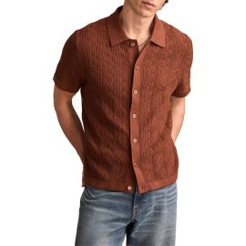 Lucky Brand Textured Button-Up Polo Sweater at Nordstrom