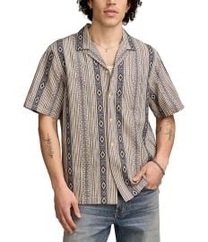 Lucky Brand Textured Stripe Short Sleeve Woven Shirt Dillardx27s at Dillards