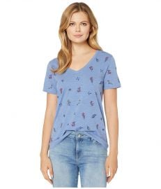 Lucky Brand Tossed Floral Embroidered Tee at Zappos