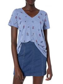 Lucky Brand Tossed Floral Embroidered Tee at Amazon