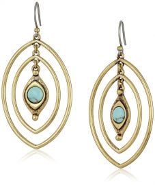 Lucky Brand Turquoise Double Oval Earrings at Amazon