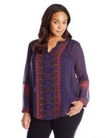 Lucky Brand Women  39 s Plus-Size Placed Geo Top at Amazon