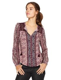Lucky Brand Women s Vintage Mixed Print Top at Amazon
