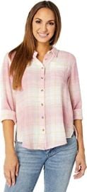 Lucky Brand Women39s Long Sleeve The Plaid Boyfriend Button-Down Shirt at Womens Clothing store at Amazon