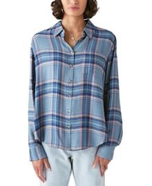 Lucky Brand Womens Plaid Button-Down Boyfriend Shirt - Macys at Macys