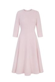 Lucy Midi Dress Pink Shimmer Tweed Luxury Occasion Dresses Suzannah London at Suzannah London