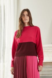 Lucy Paris - Frances Color Block Sweater - Fuchsia Lucy Paris at Lucy Paris