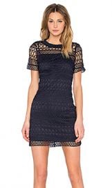 Lucy Paris Embroidered Overlay Dress in Navy from Revolve com at Revolve