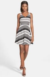 Lucy Paris and39Seeing Stripesand39 Fit andamp Flare Minidress at Nordstrom