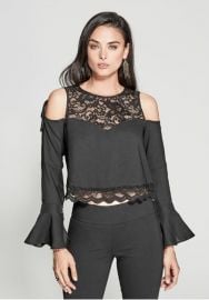  Luella Lace Cold Shoulder Top by Guess at Guess