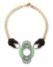 Lulu Frost Moderne Enamel and Crystal Bib Necklace at Neiman Marcus