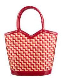 Lulu Guinness Basketweave Handle Bag at The Real Real