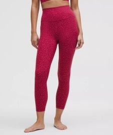 Lululemon Align Tights in Leopard Daisy Desert Red Magenta Smoke at Lululemon Like New