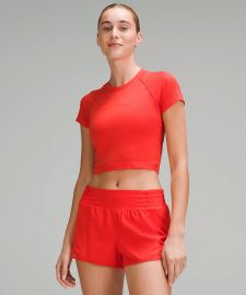 Lululemon Swiftly Tech Cropped Short Sleeve Shirt 2 0 in Hot Heat at Lululemon