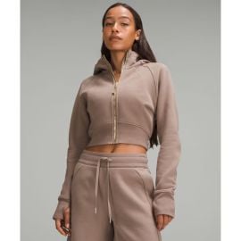 Lululemon Track Scuba Full Zip Cropped Hoodie in Taupetastic Gold at Lululemon