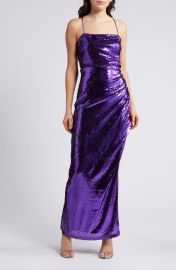 Lulus Keep it Sparkly Sequin Sleeveless Gown at Nordstrom