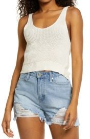 Lulus Letx27s Get Away Twist Back Tank Sweater at Nordstrom