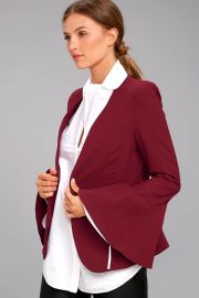 Lulus Night Visions Burgundy Cropped Blazer at Lulus