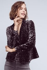 Lumi Velvet Blazer at Anthropologie