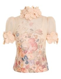 Luminosity Liftoff Flower Top Morisot Cream Print Online Zimmermann at Zimmermann