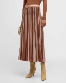 Luminosity Striped Lurex Midi Skirt at Neiman Marcus