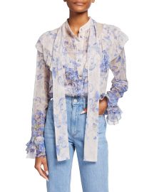 Luminous Ruffle Blouse at Neiman Marcus